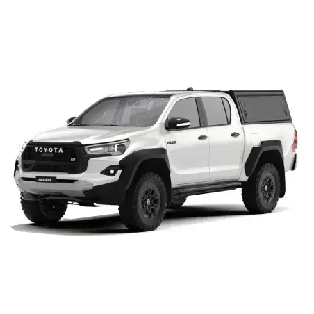 Hardtop Contour noir/ lisse sans fenêtre latérale pour Toyota Hilux Revo 2016+ double cabine Alu-Cab
